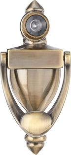 S 4235 Door Knocker and Viewer, Antique Brass, Single Pack | Diecast Construction