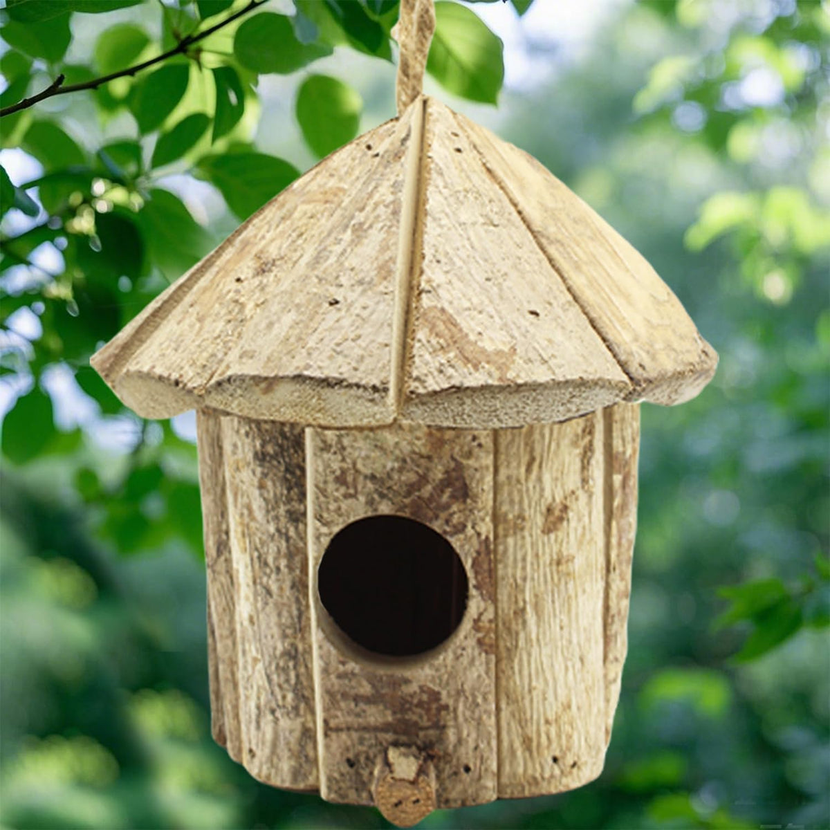 Wooden Birdhouses for Outside, Hanging Birdhouse, Cardinal Bird House Nesting Box, Natural Wood Bluebird Houses for