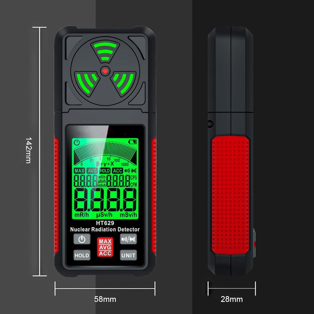 Geiger Counter Intendvision Nuclear Radiation Detector - Portable Radiation Dosimeter Tester Beta Gamma X-ray