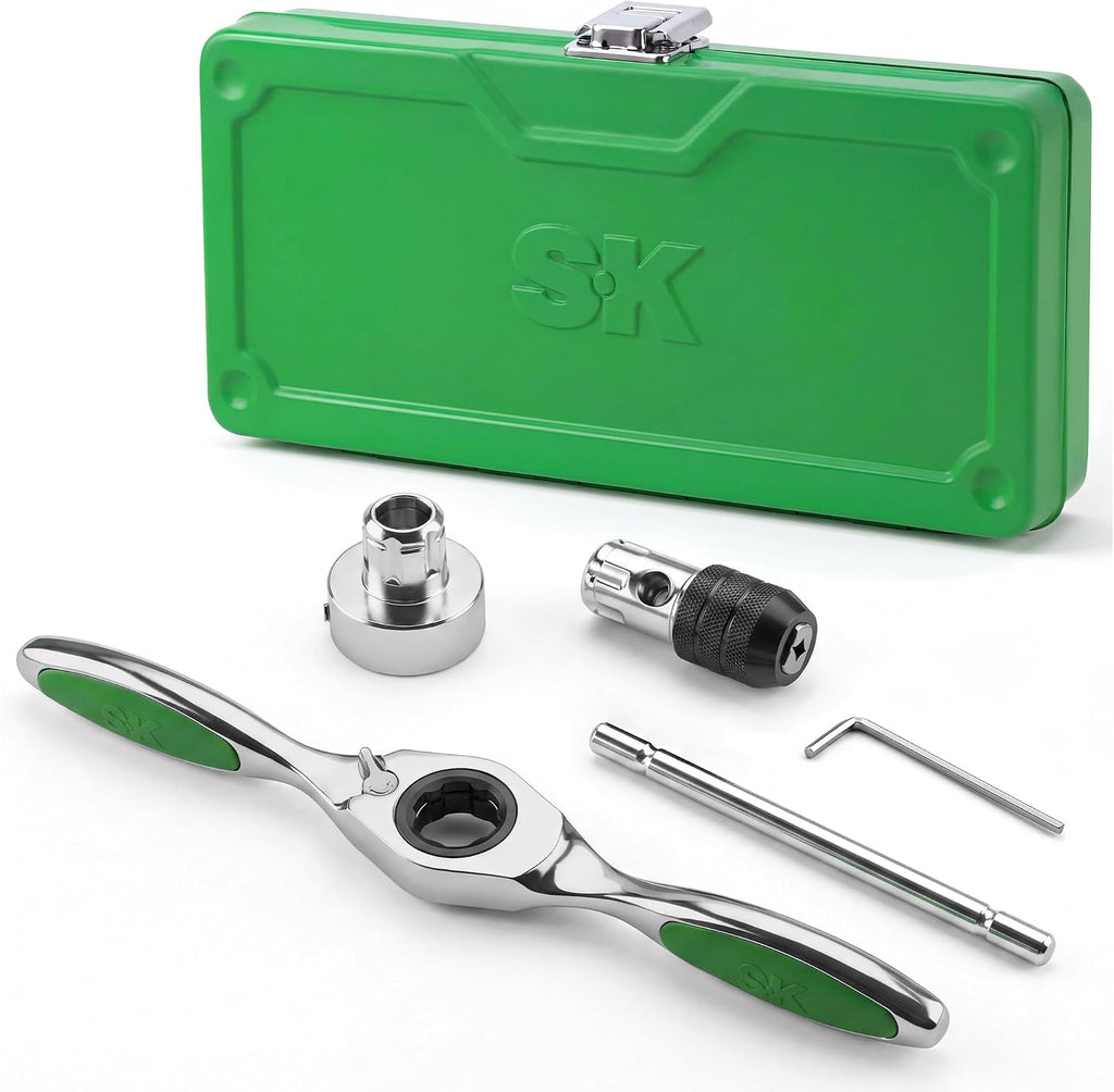 SK 5-Piece Ratcheting Tap and Die Drive Tool Set, Thread Repair Kit