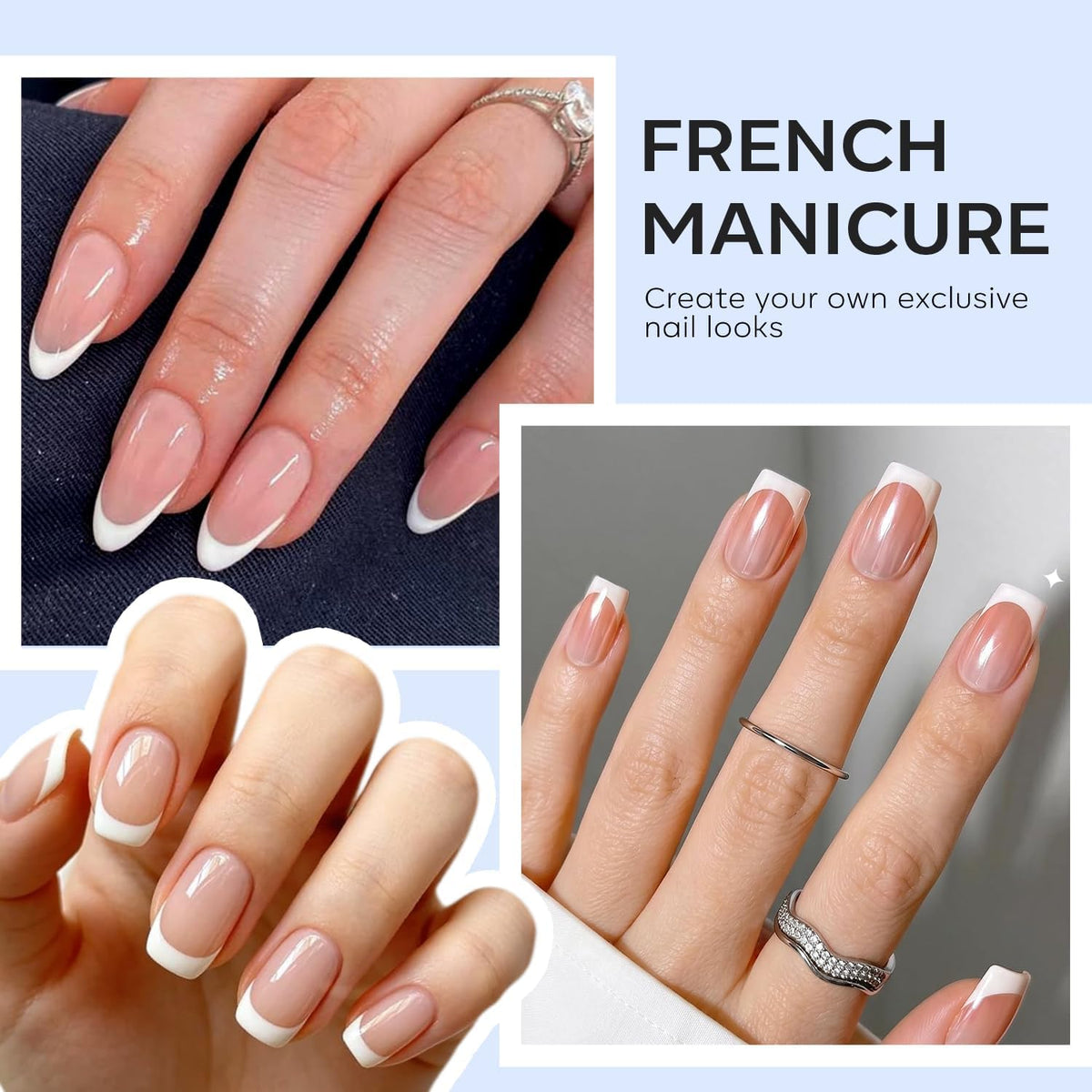 French Tip Nail Tool 6Pcs Nail Stamp Silicone French Tips Stamp