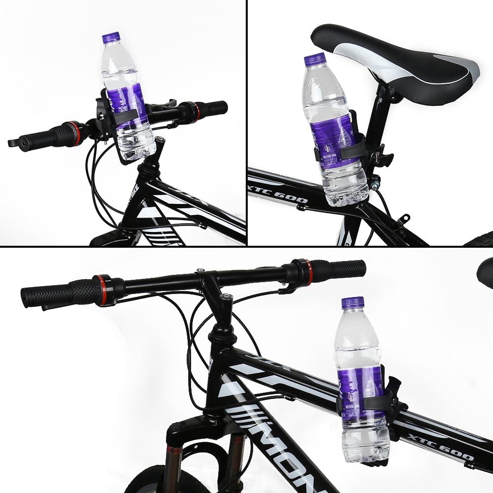 2 Pack Bike Water Bottle Holders No Screws, Universal Bike Cup Holder, 360 Degree Rotatable Bike Water Bottle Cage