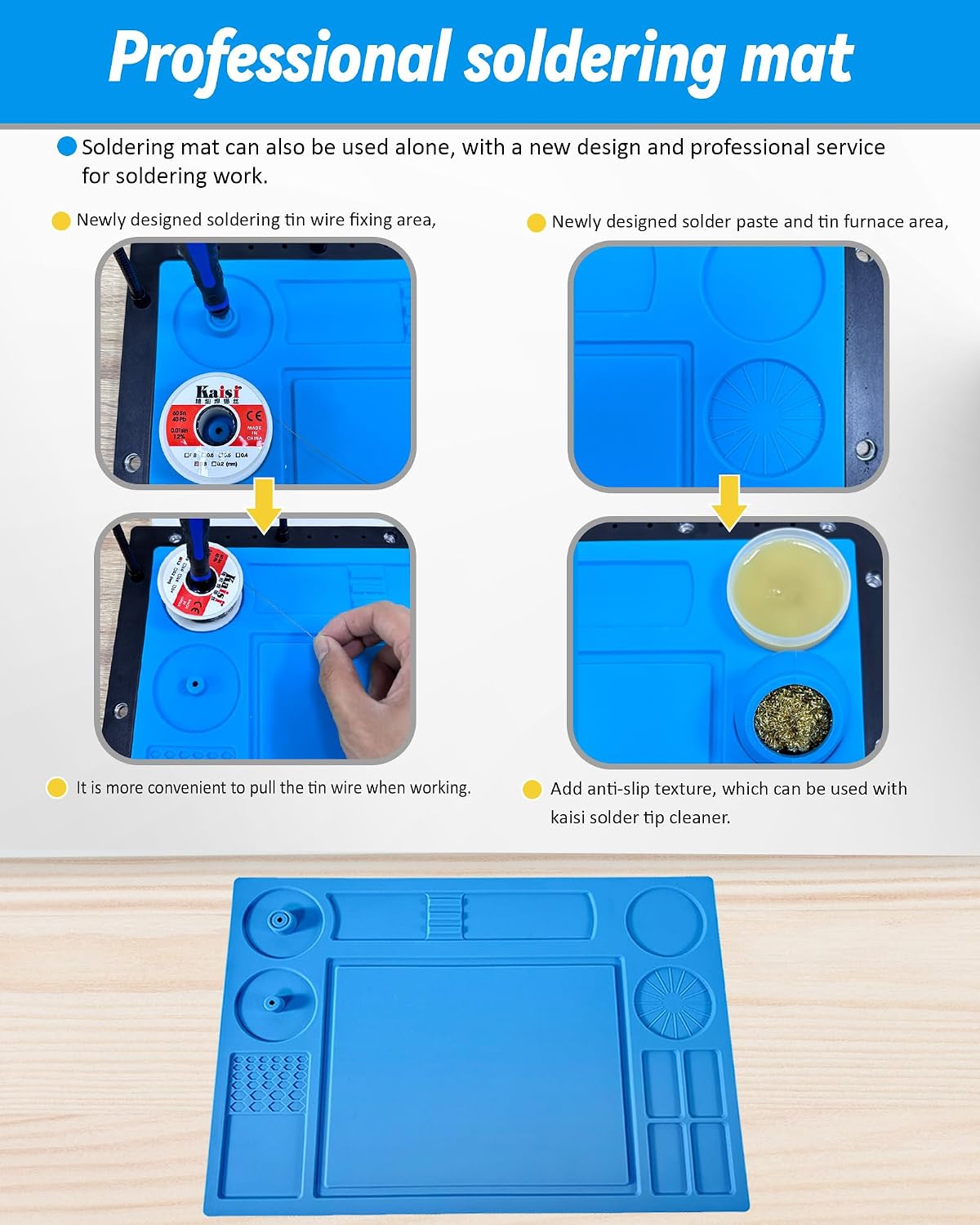Kaisi Helping Hands Soldering Station with Soldering Mat,6 Flexible Arms