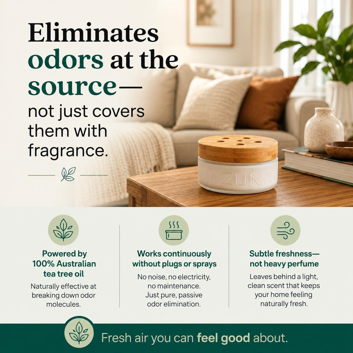 Home Odor Eliminator for Strong Odor | 2 Room Kit | Amalfi Breeze