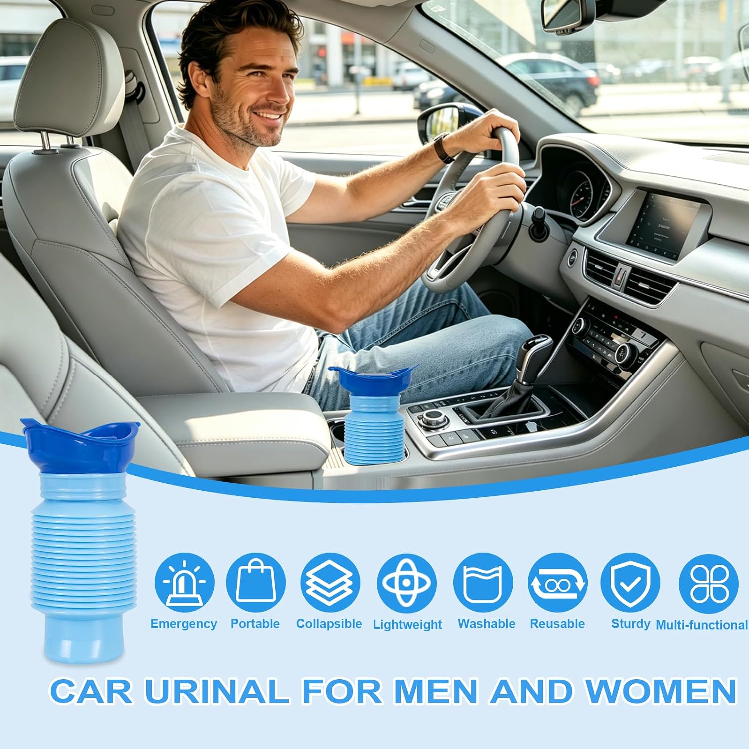 Pee Bottles for Men,Portable Urinal for Men,Collapsible Urine Bottle 750ML | Car Urinals for Men and Women,Emergency