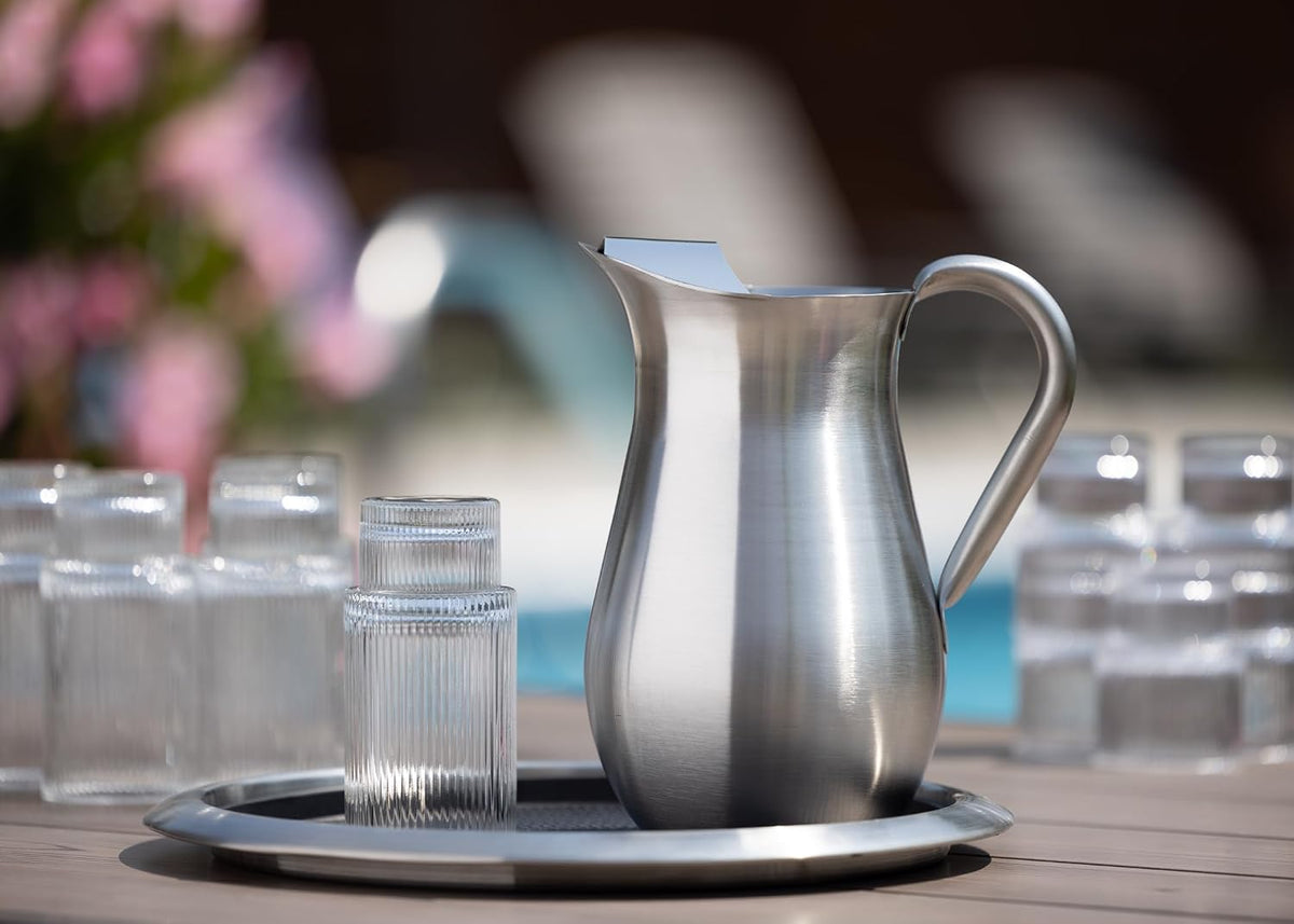 Bell Pitcher with Ice Guard, 67.6oz, Stainless Steel