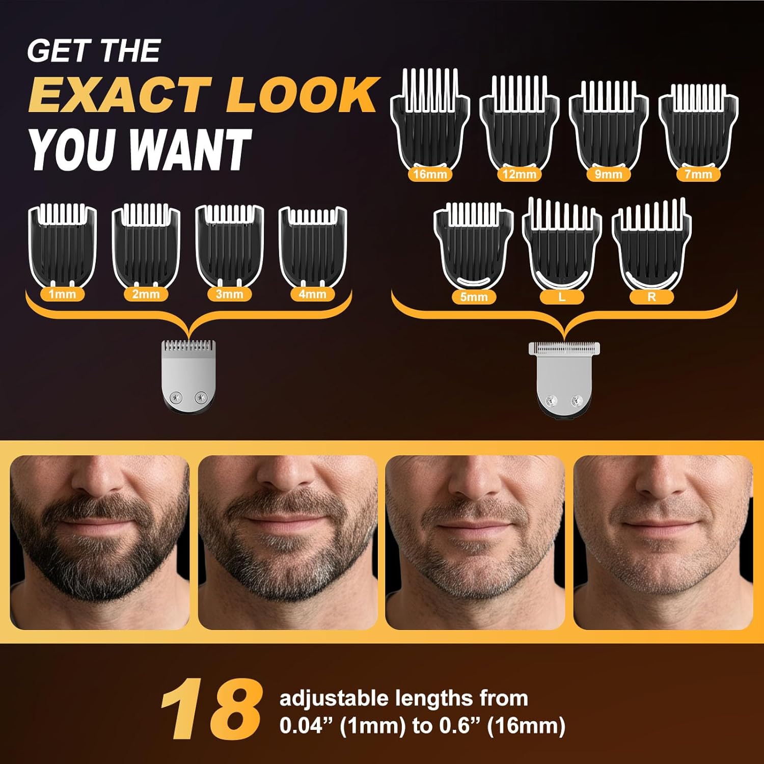 Beard Trimmer for Men, All-in-One Electric Razor & Hair Clipper, Waterproof Cordless Mustache Grooming Kit