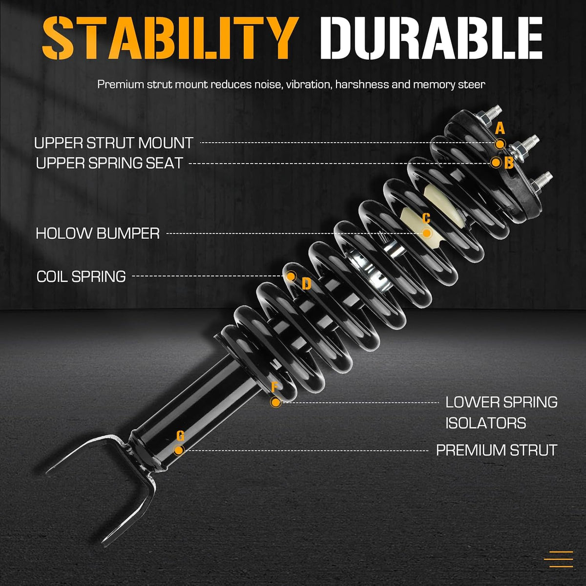 Front Complete Struts Assembly Shock Absorber Compatible with Dodge Dakota RWD 2005 2006 2007 2008 2009, for Mitsubishi Raider RWD 2006-2009, Replace 271100 (Set of 2)