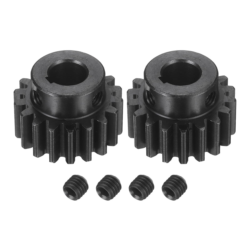 DTGN Spur Gear 1.5Mod 18 Teeth 12mm Thickness 10mm Bore 3x1.4mm Keyway 2Pcs