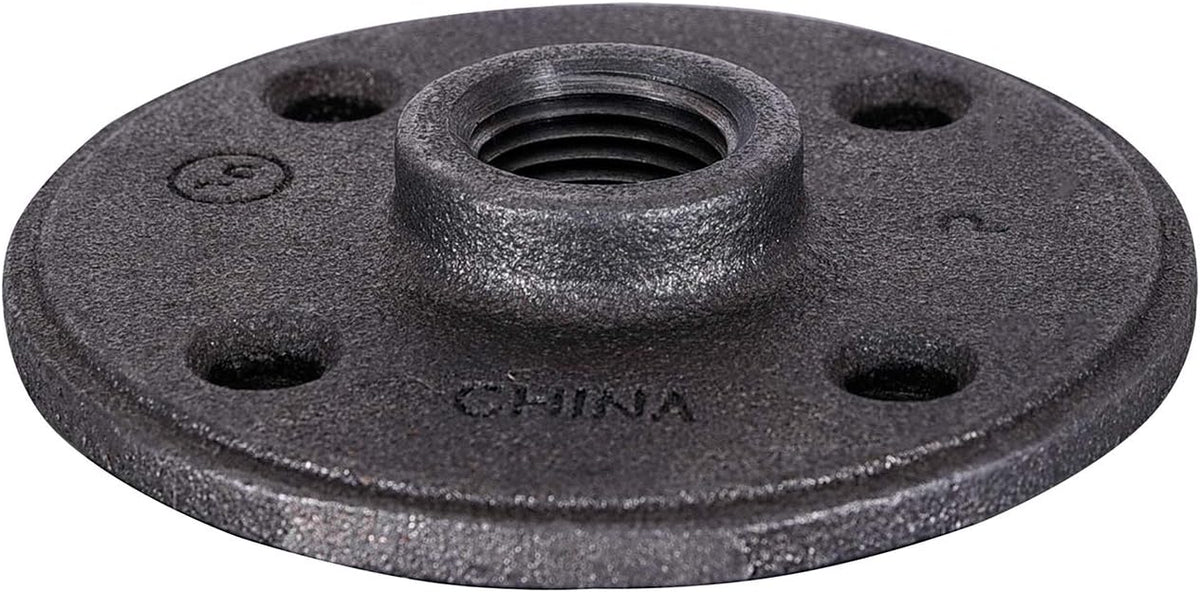 SUPPLY GIANT CNGM0336 Black Malleable Floor Flange with Four Screw Holes, 1.25", 1-1/4