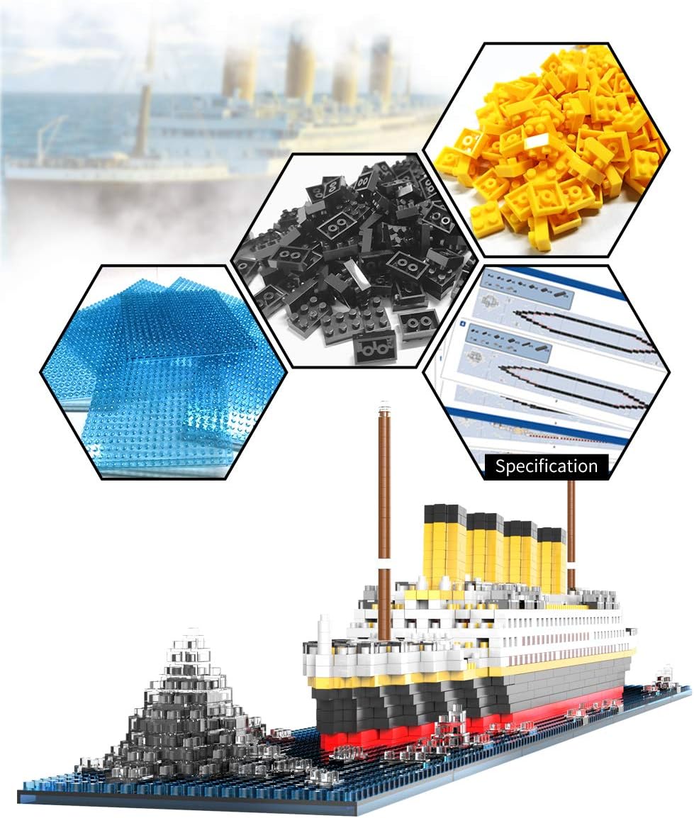 Titanic Architecture Micro Building Blocks Model Kit for Adults Age of 14+