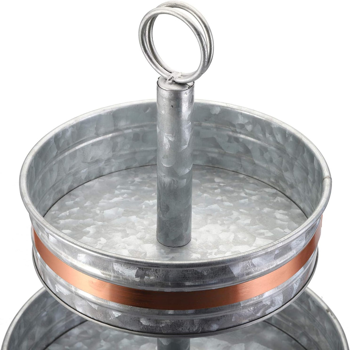 Three Tiered Serving Stand, Rustic Metal Cupcake Stand, Farmhouse Galvanized Tiered Serving Tray for Dessert