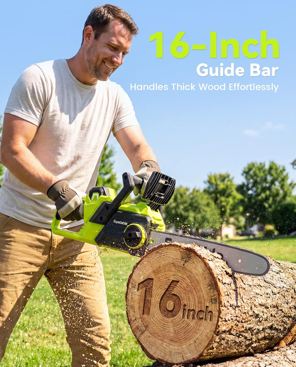 16 Inch Electric Chainsaw Cordless, 2000W Brushless Chainsaw, 4.0Ah Battery & Fast Charger, 40V Electric Chain Saws