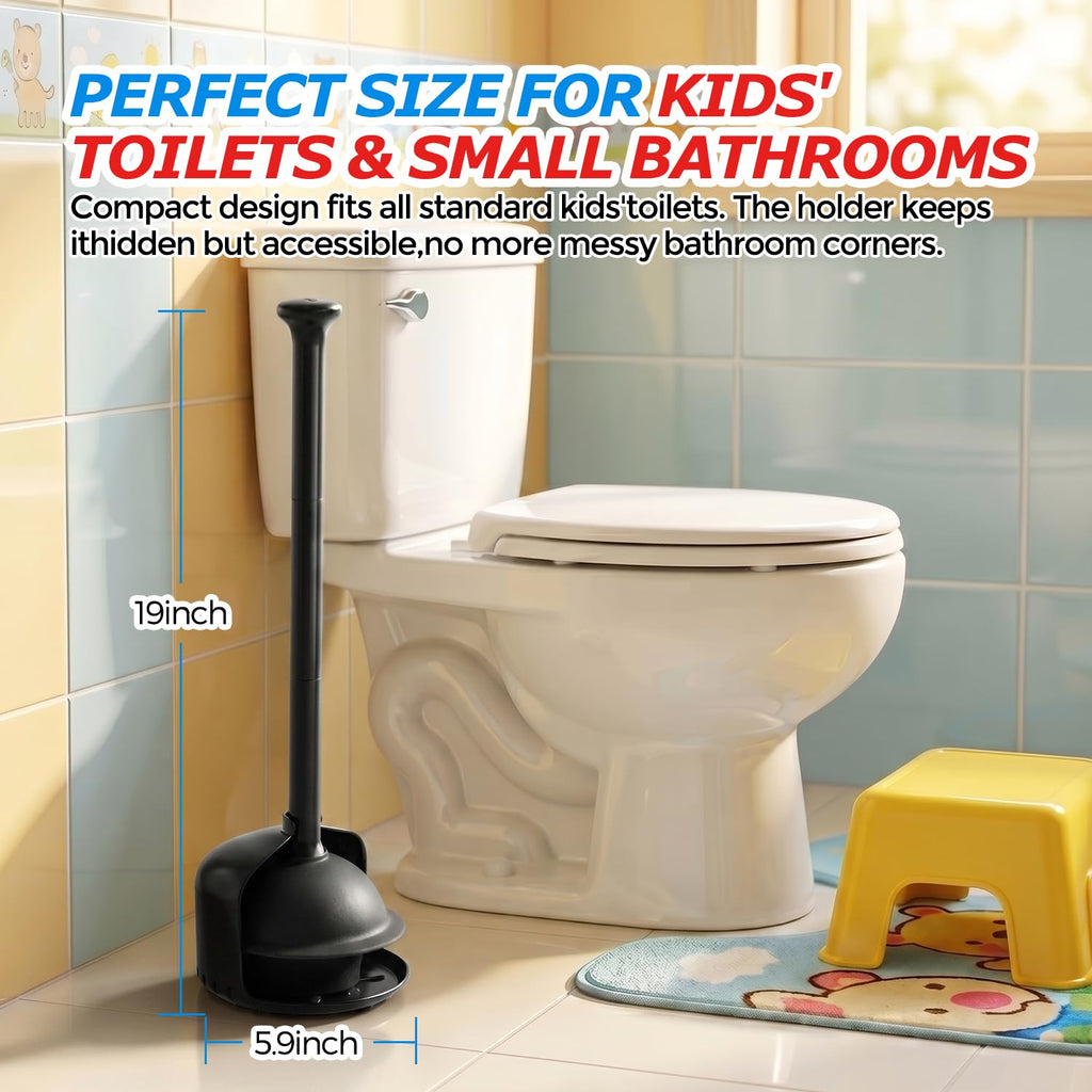 2Pack Toilet Plunger with Holder - Heavy Duty Bathroom Tools