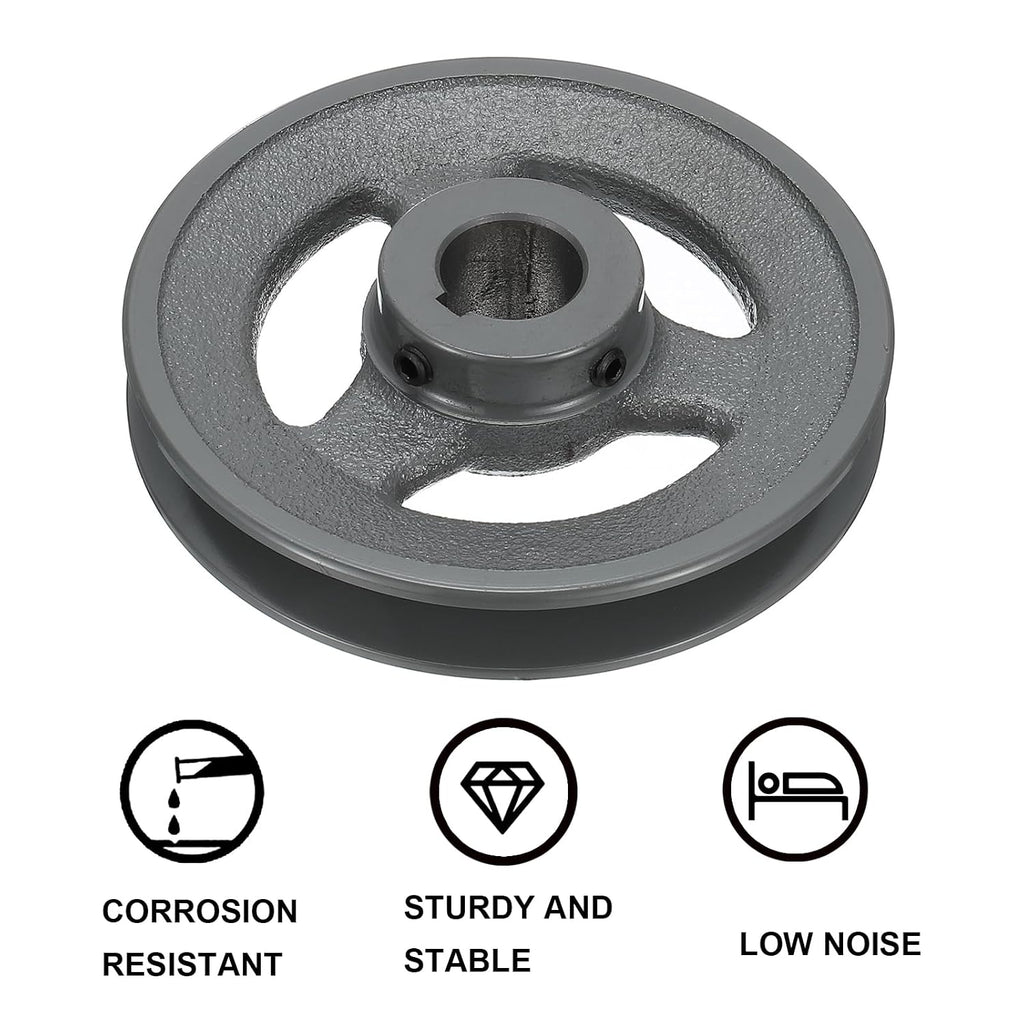 uxcell AK49-1 V-Belt Sheave 1" Bore, 4.75" OD, Single Groove Web Sheave