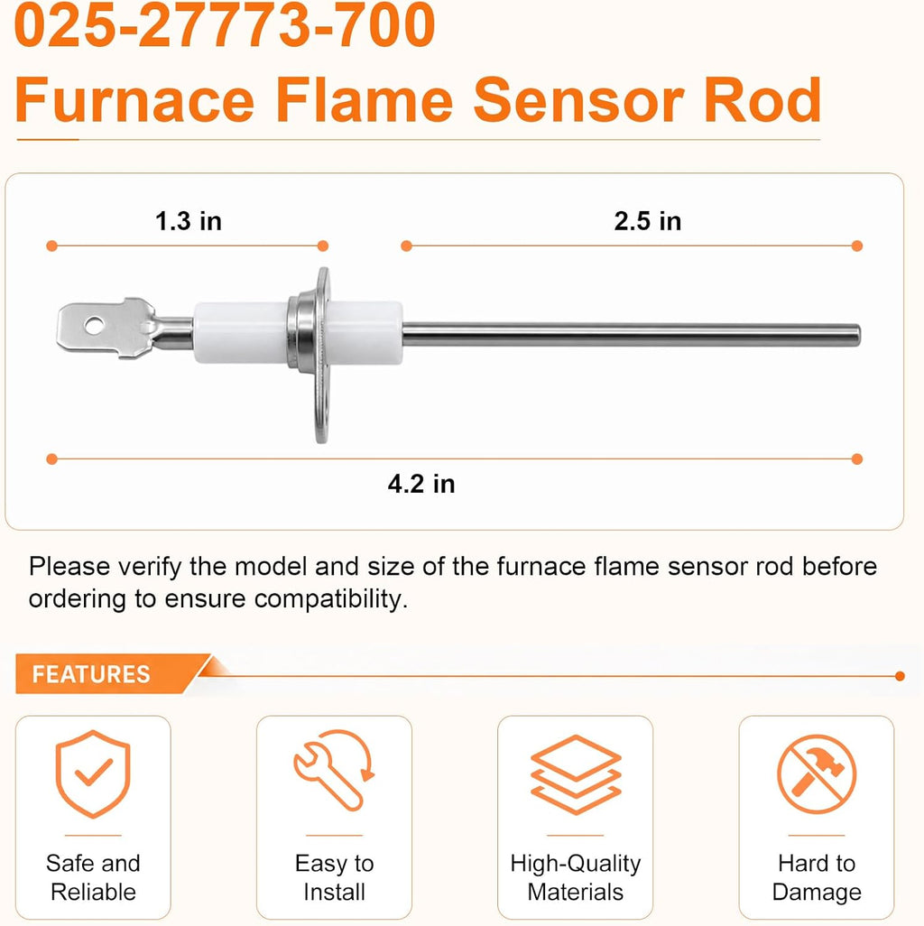 025-27773-700 Furnace Flame Sensor Rod, for York, Coleman, Luxaire
