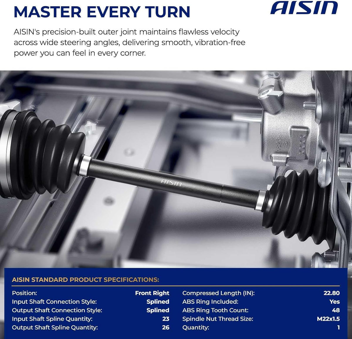 AISIN AFTERMARKET CVAT-02334 Front Right CV Axle Assembly