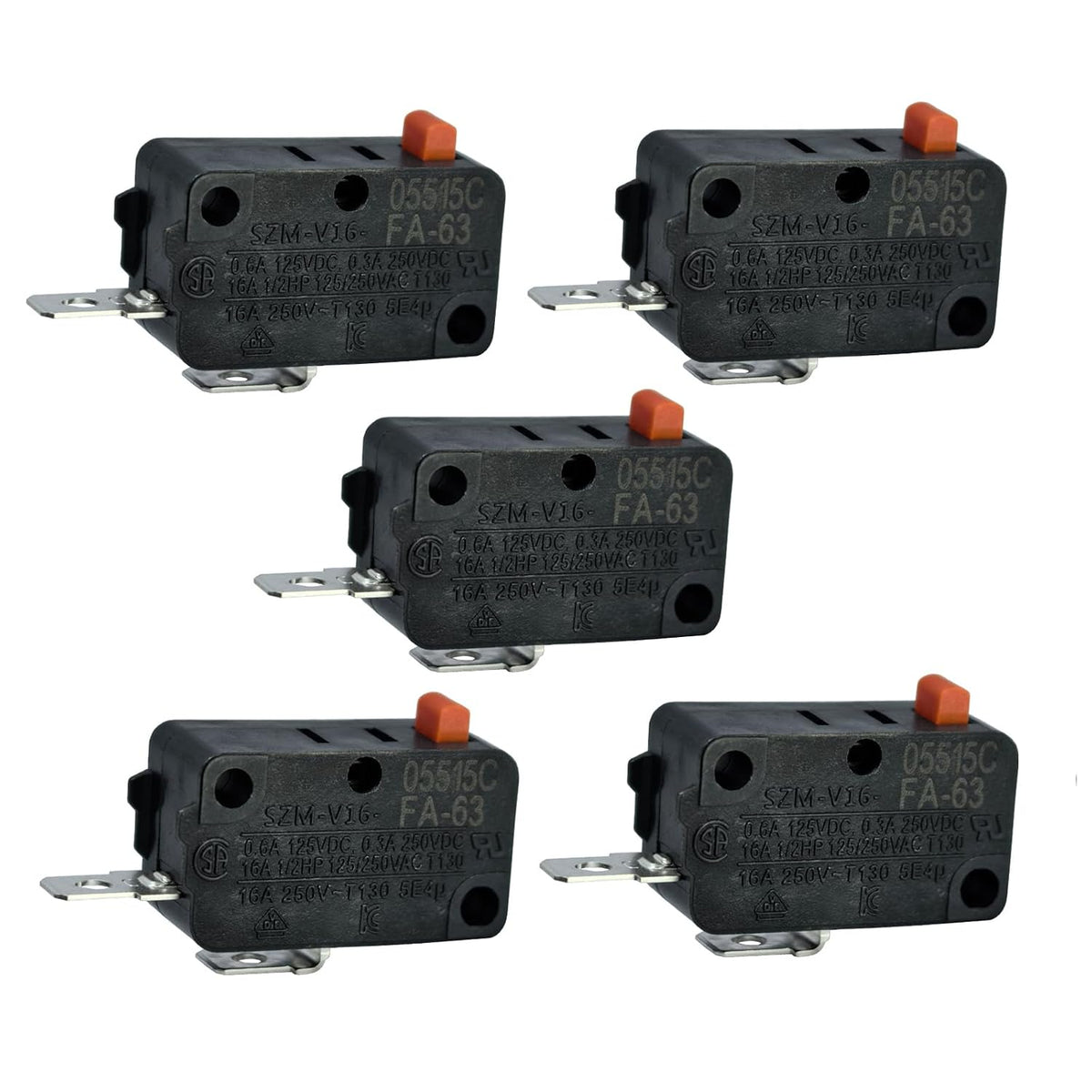 5Pcs SZM-V16-FA-63 Microwave Door Switch 16A 125VAC Normally Open