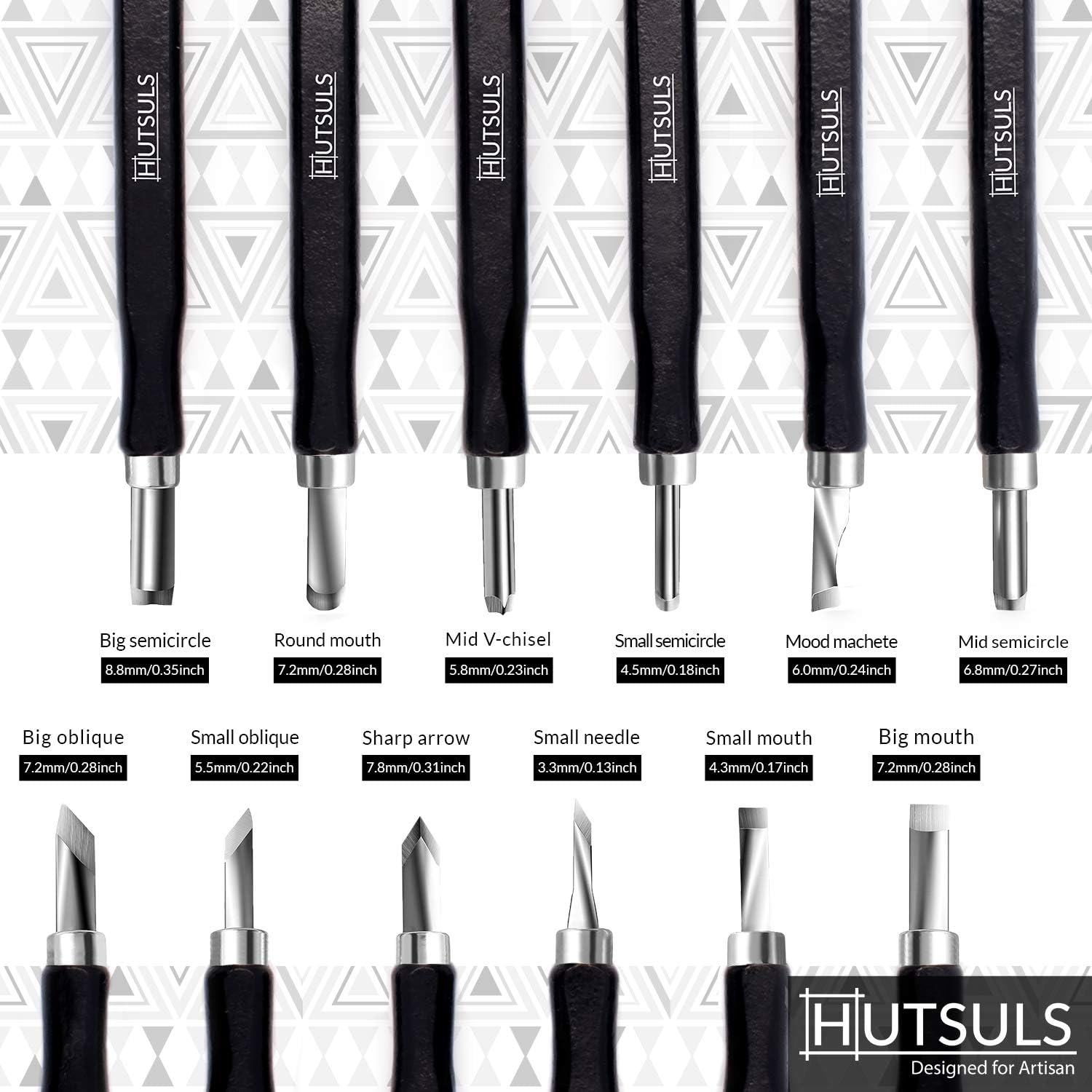 Wood Carving Tools Set - Easy to Use 12 pcs Mini Wood Chisel Beginner Wood Carving Kit for Adults & Kids Carving Kit