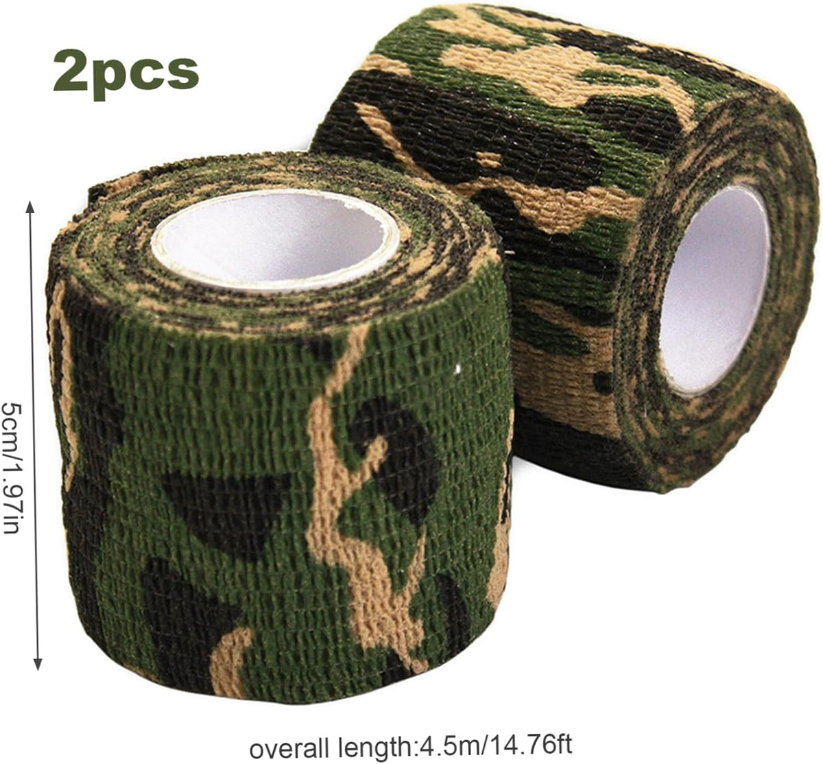 Camouflage Accessories, Camouflage Tapes, 2PCS 14.8ft Long self-Adhesive Camo Wrap, Elastic Camo Duct Tape, Cuttable