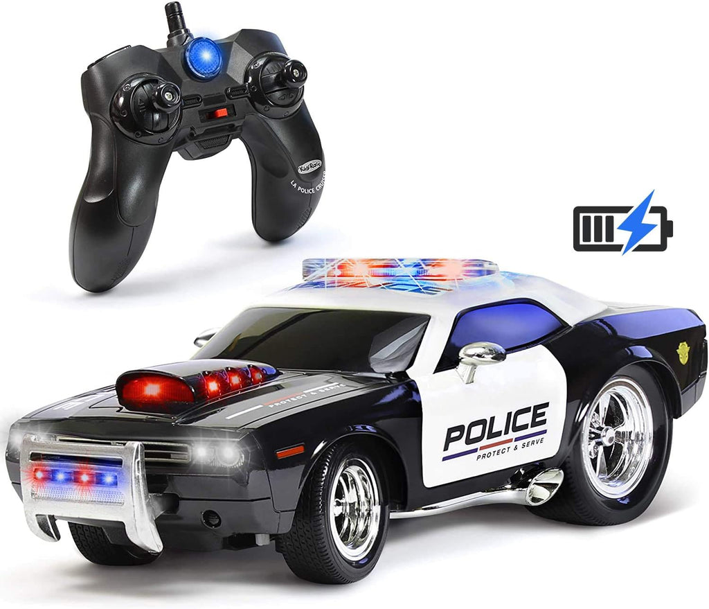 Rechargeable Police Car Remote Control Toy for Kids, Hobby Rc Cars Toys, Lights & Siren, Birthday Gift Ideas for Boy