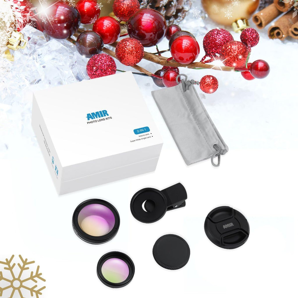 (Upgraded) Phone Camera Lens, 0.45X Super Wide Angle Lens, 15X Macro Lens, Clip-On 2 in 1 Professional for iPhone