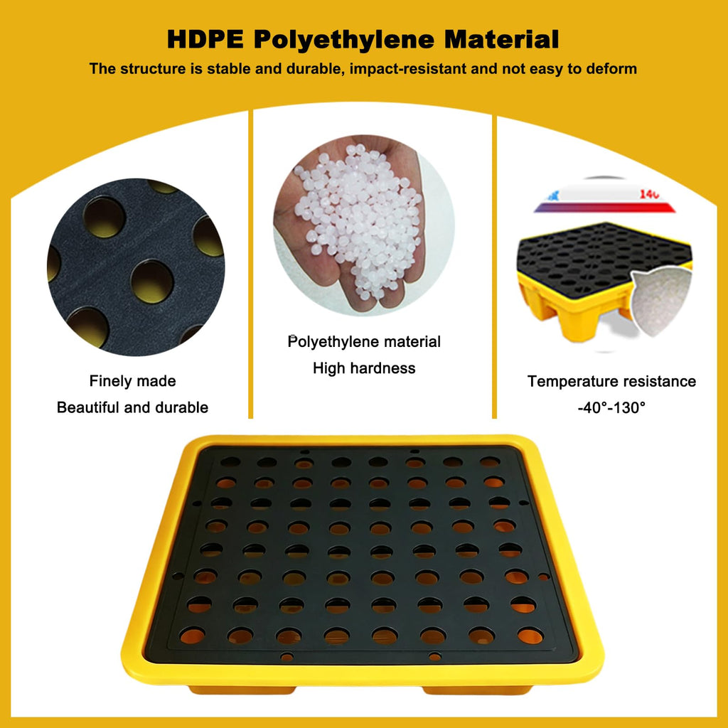 Small Oil Drum Spill Containment Tray, Modular Polyethylene Storage Tray