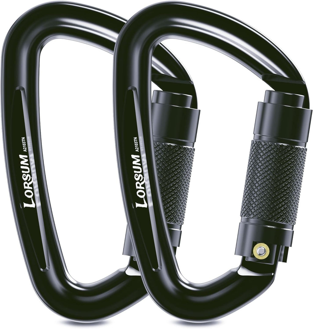 4" Auto Locking Climbing Carabiner, 26KN/ 5728lbs Large Carabiner Clips, UIAA Certified Heavy Duty Caribbean Clips