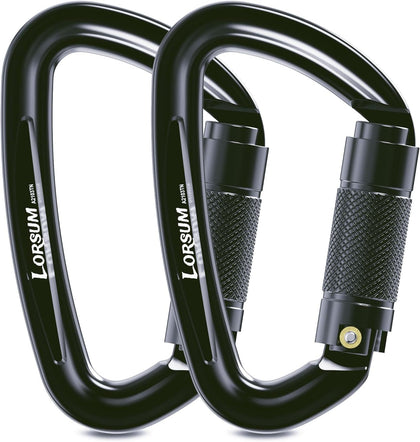 4" Auto Locking Climbing Carabiner, 26KN/ 5728lbs Large Carabiner Clips, UIAA Certified Heavy Duty Caribbean Clips
