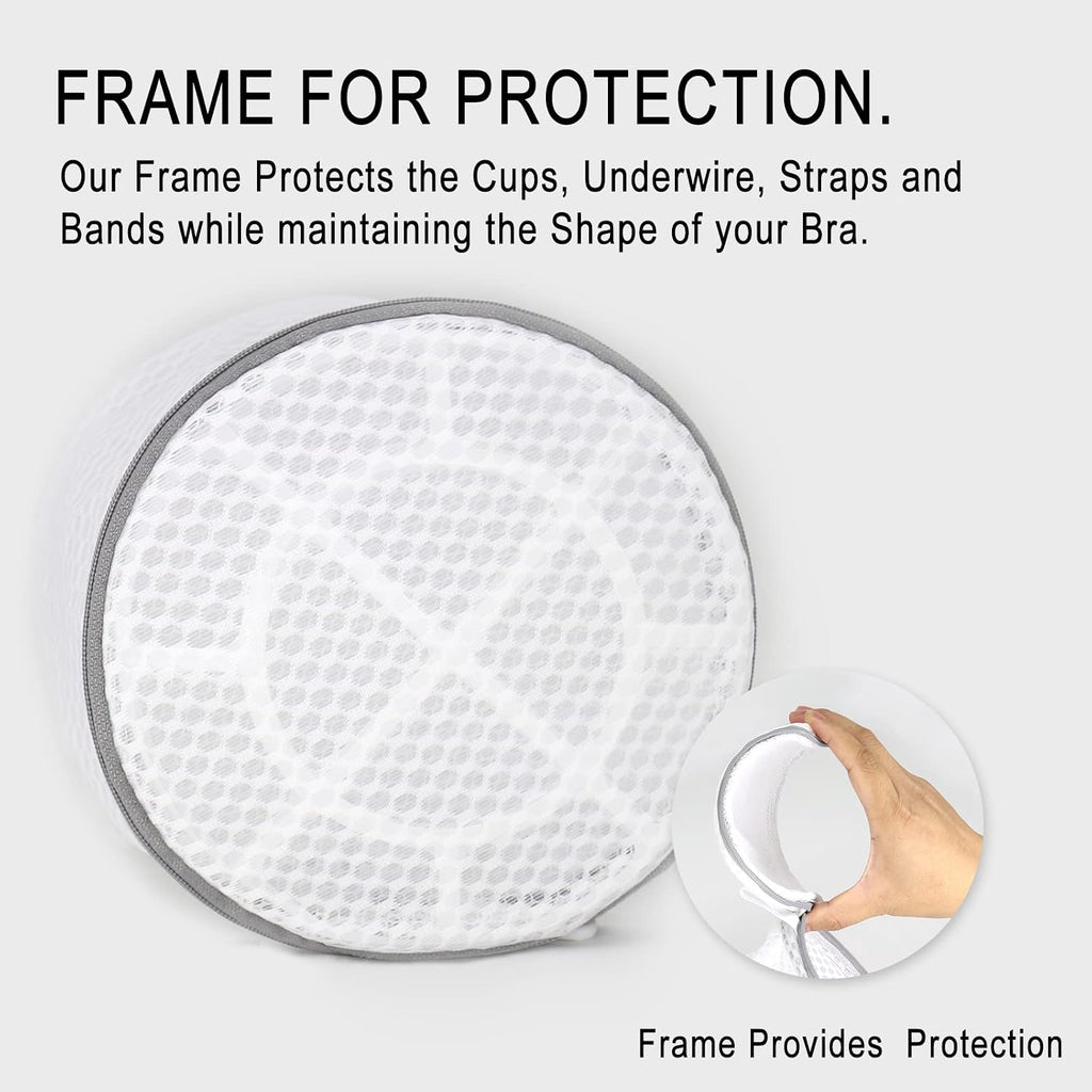 3Pcs Bra Wash Bags, Honeycomb Mesh Laundry Bags for Delicates | Lingerie, Intimates and Underwear 7 x 7 x 6 Inches