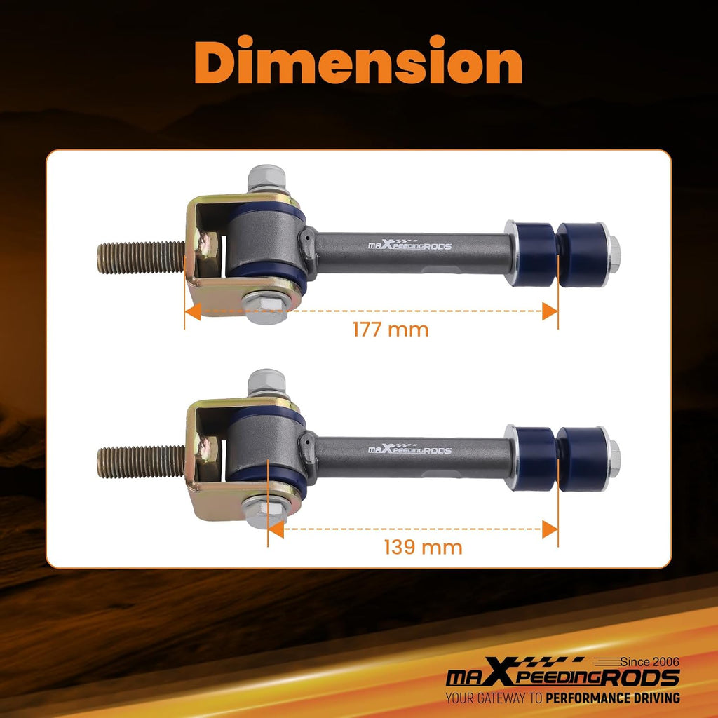 maXpeedingrods 0-2” Sway Bar End Links for 1999-2019 Chevy/GMC 2500HD