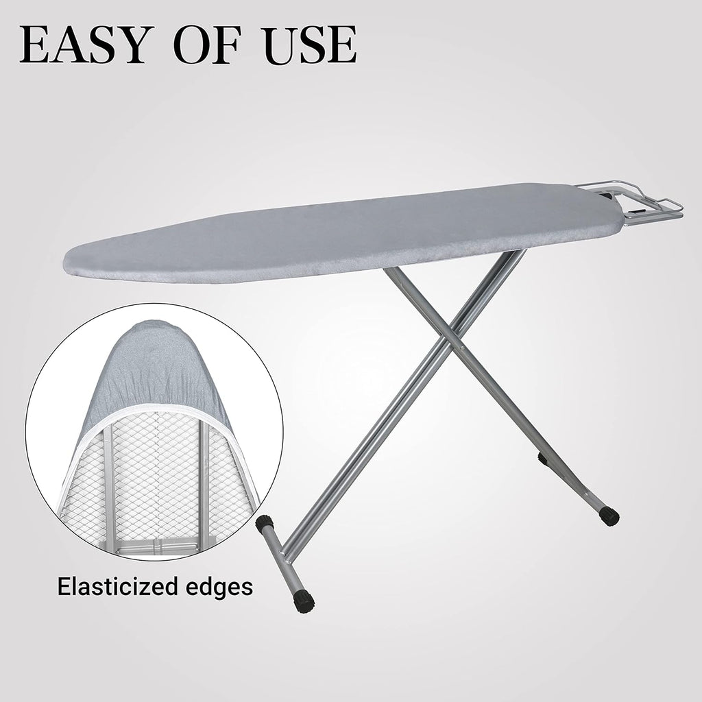 Ironing Board Cover and Pad | 100% Cotton Cover with Padding Standard Size with Aluminum Coating | Heat-Reflective