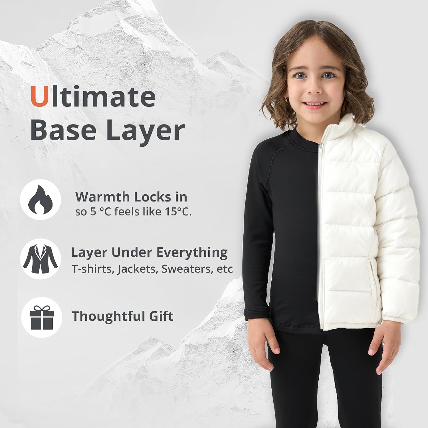 Toddler Thermal Set, Thermal Underwear for Kids, 18M-8Y | Fleece lined toddler base layer, long johns for boys, cold