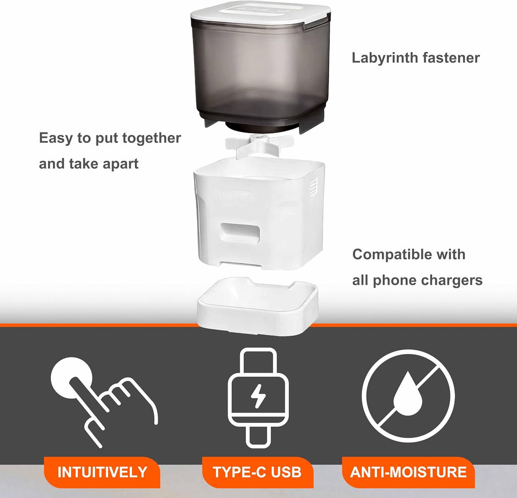 ATX4 Automatic Cat Feeder – 4L Timed Cat Dry Food Dispenser ，Food Dispensing Remains Functional After Power outages.