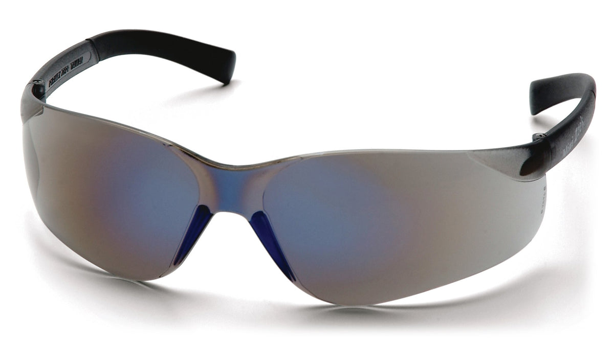 S2575SN Mini Ztek Safety Glasses Blue Mirror Lens Blue Mirror Frame ANSI Z87+