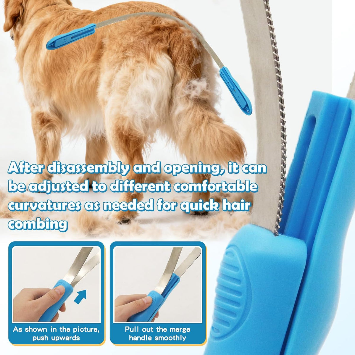 Pet Grooming Shedding Blade – Dual-Sided Deshedding Brush & Dematting Tool