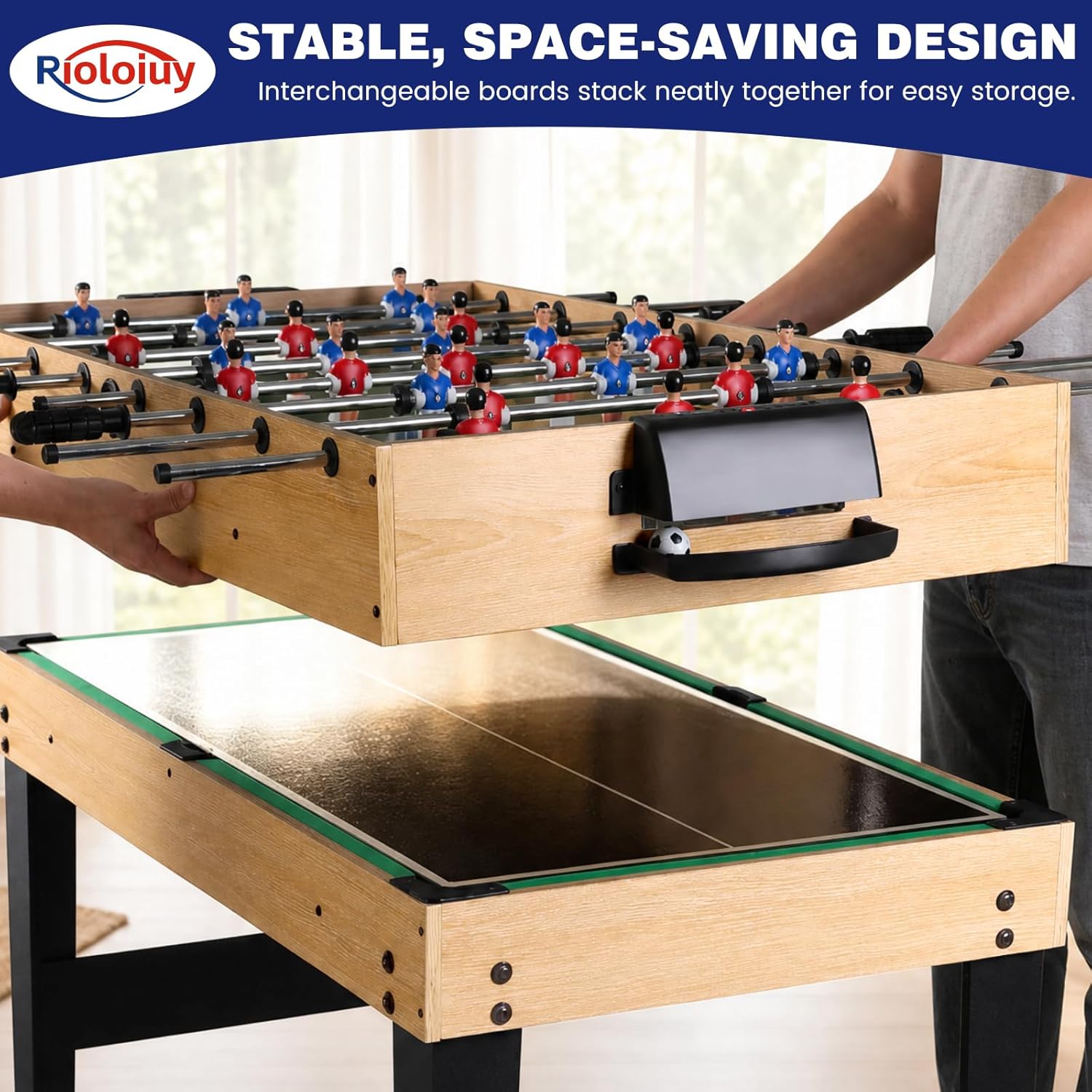 12-in-1 Game Table - 48" Combo Game Table, Ping Pong Table, Foosball Table, Air Hockey Table, Pool Table - Sports