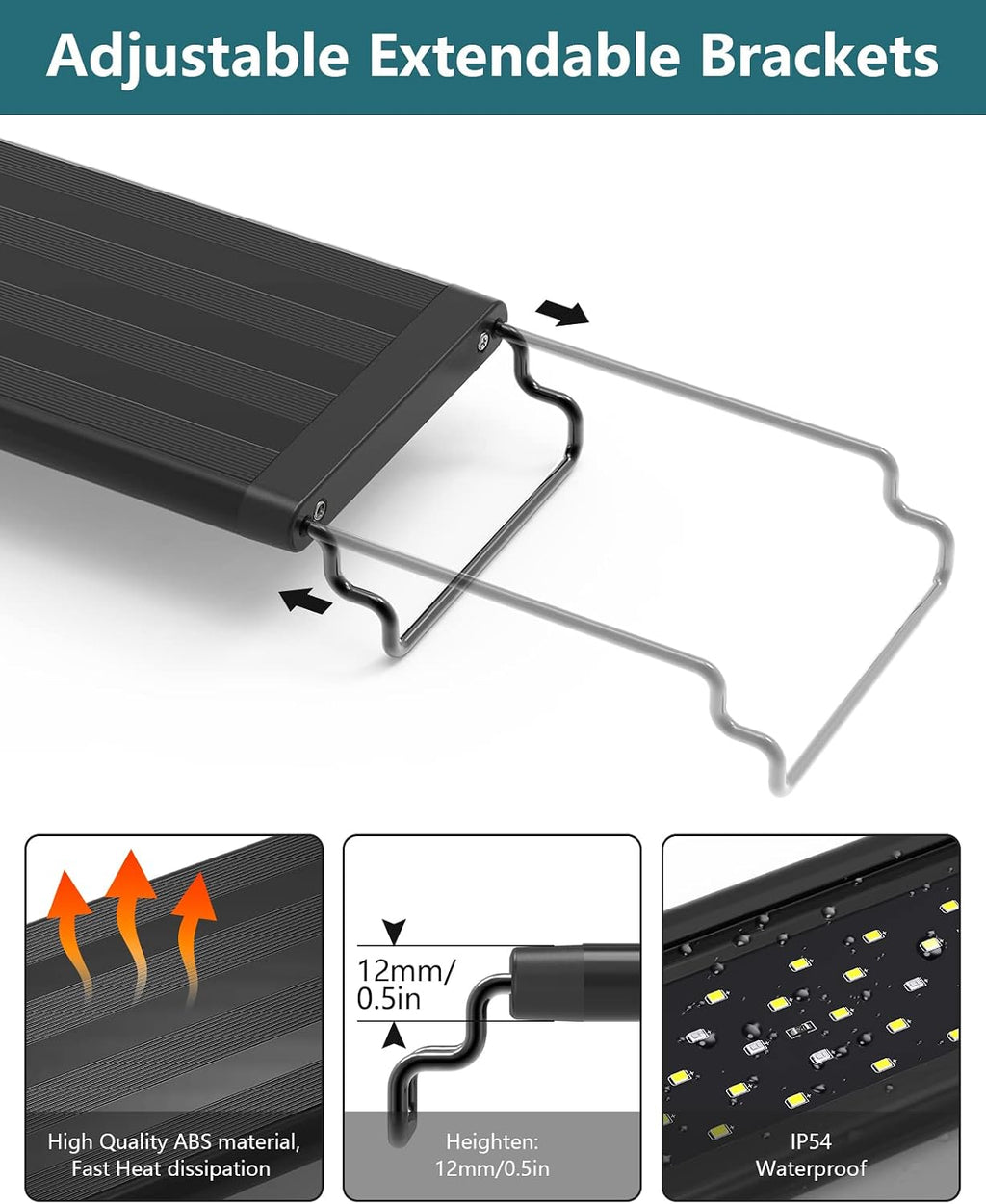 LED Aquarium Light for Plants & Fish Tank with Timer, 30-36 Inch | WRGBP Full Spectrum Aquarium Plant Light for