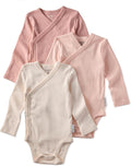 Sterling 3-Pack Side Snap Long Sleeve Bodysuits 100% Cotton