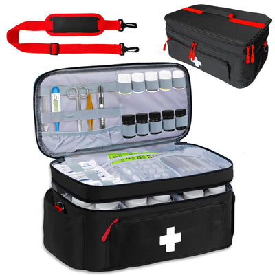 2-Layer First Aid Bag Empty 15¾"H x 9½"W x 7" H Black