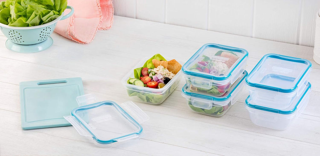Plastic Total Solution 5-Pack (3-Cup) Food Storage Containers Set, Leakproof & Airtight Plastic Locking Lids
