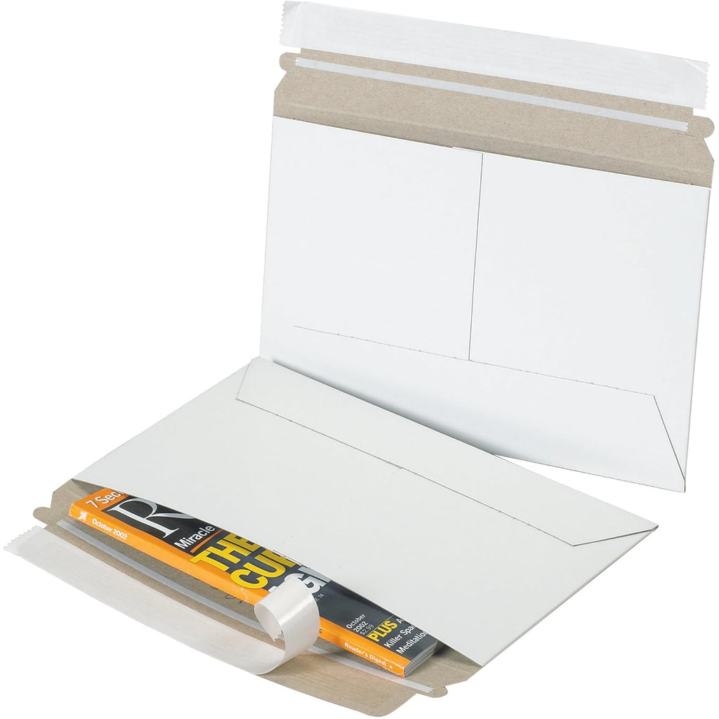 12 1/4 x 9 3/4" White Side Loading Stayflats Lite Mailers