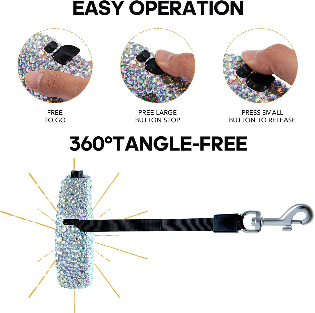 Bling Retractable Dog Leash, 16 ft Pet Walking Leash