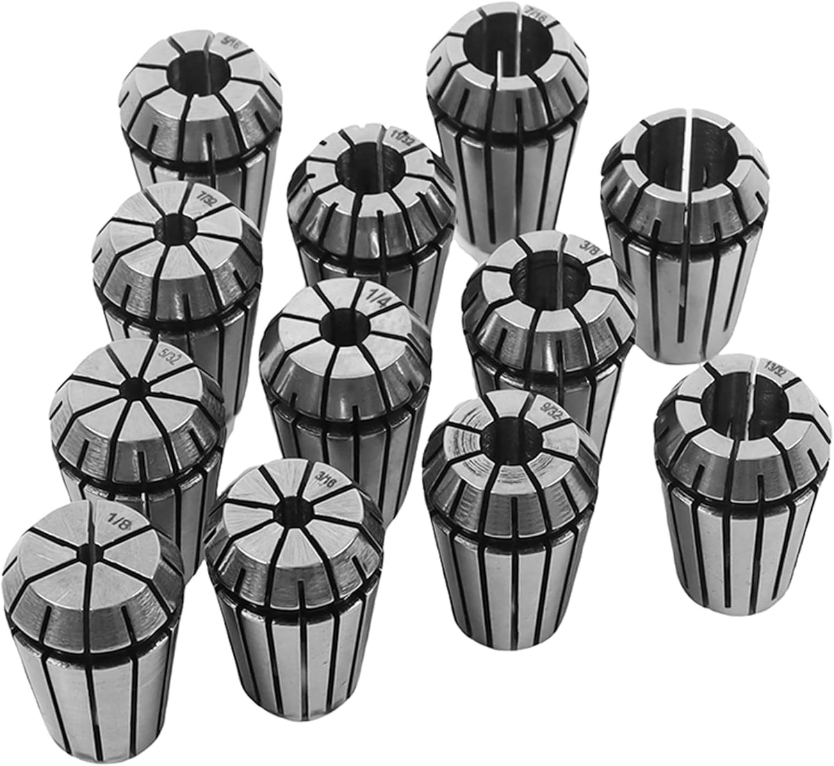 WFLNHB 12 Pcs ER20 1/8"-1/2" ER-20 Collets Set High Accuracy