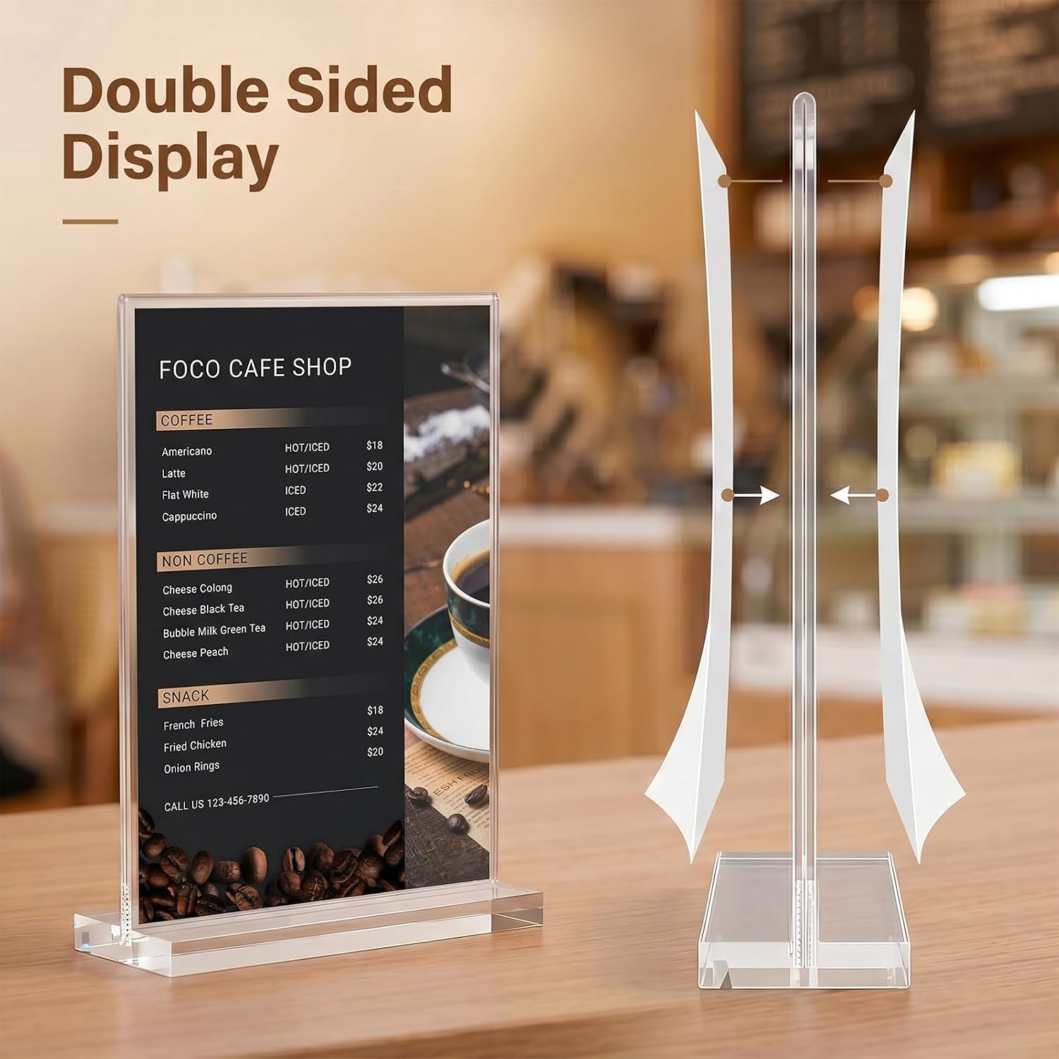 4x6 Acrylic Sign Holder,3Pack | Dual-Slot (Vertical Double-Sided/15° Single-Sided), Double-Sided Protective Film