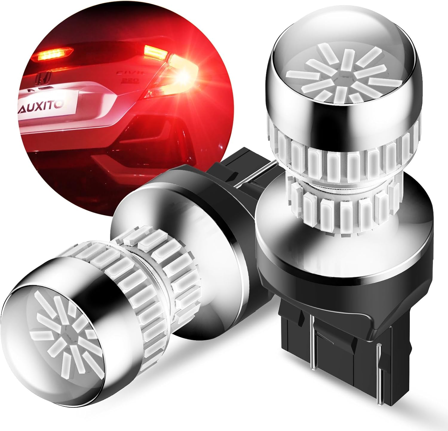 7440 7443 LED Strobe Brake Lights Bulbs, Red Flashing Stop Light, Super Bright T20 W21W 7441 7444 7443R Flashing