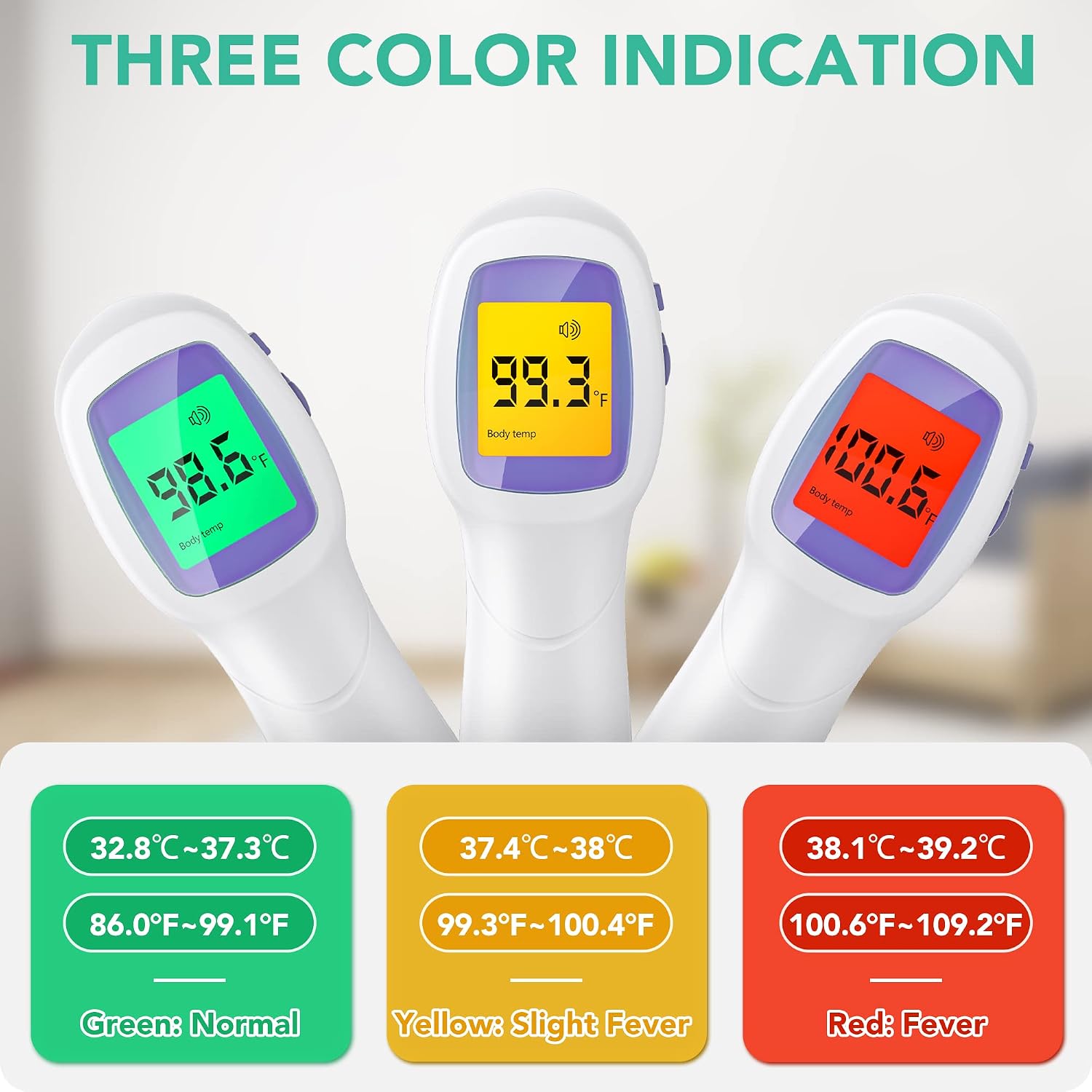 Thermometer for Adults and Kids Forehead Thermometer for Kids Digital Touchless Thermometer Infrared Forehead