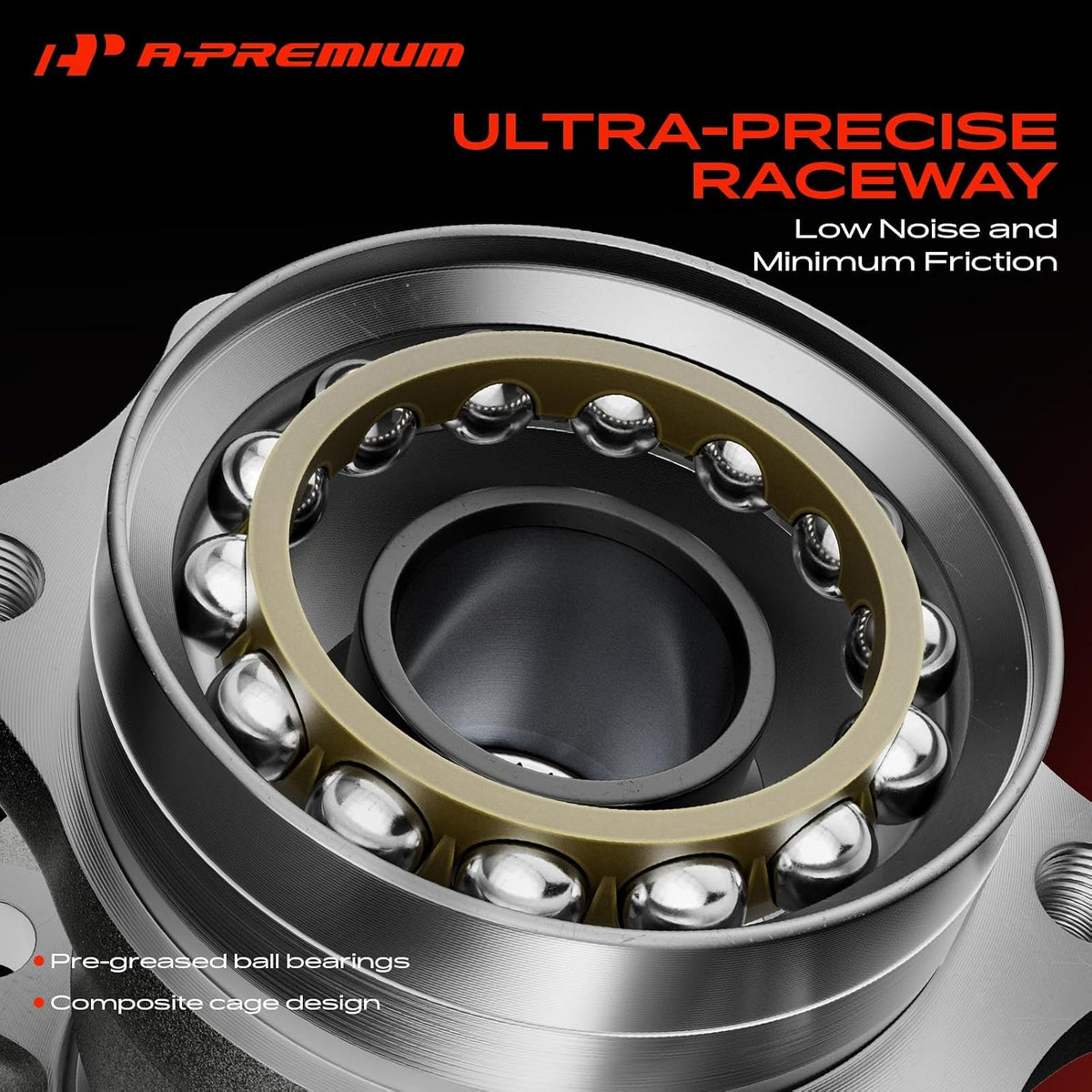A-Premium Rear Wheel Bearing and Hub Assembly with ABS & 5-Lug