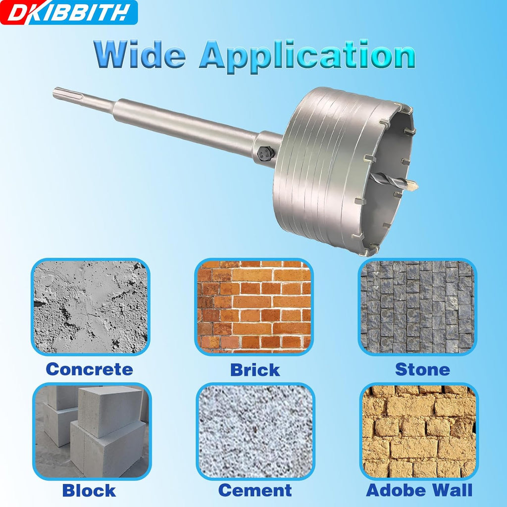 4" Concrete Hole Saw, 102mm Tungsten Steel Core Bit for Cinder Block, Brick, Rock, Plank Walls for Pipes or mini