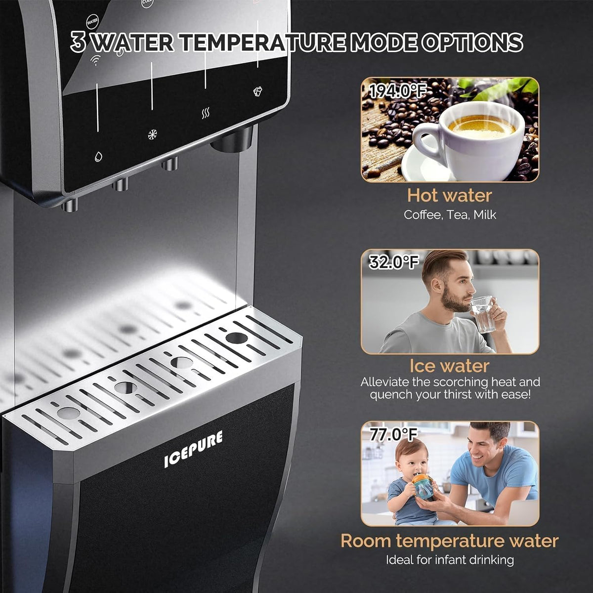 5 in 1 Water Dispenser with Ice Maker for 5 Gallon Bottle
